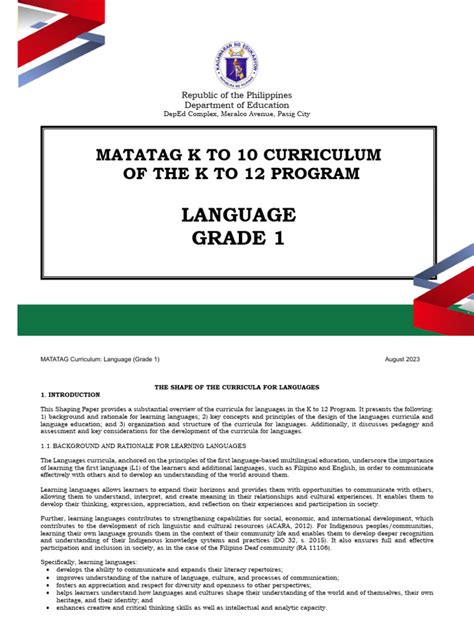 Final Matatag Language CG 2023 Grade 1 .